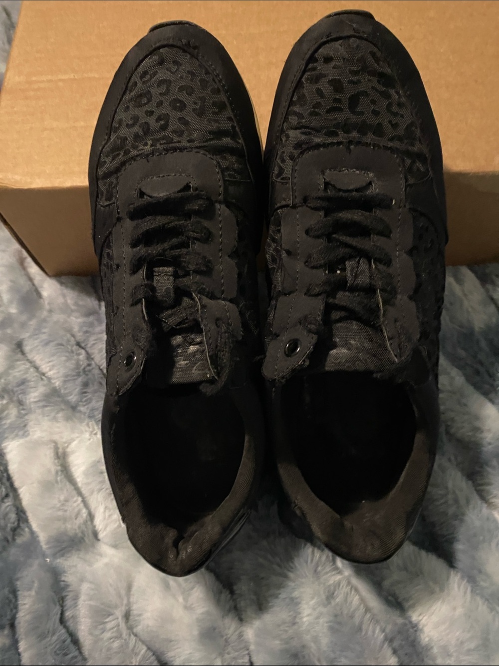 Zara Black Leopard-Print Women's Sneakers